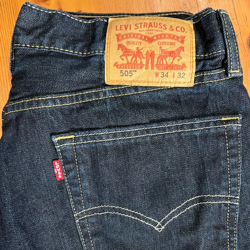 Levis 505 Blue Jeans 34x32